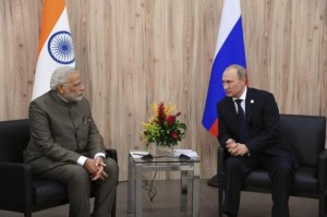 Russia's President Putin meets with India's PM Modi during the BRICS Summit in Fortaleza